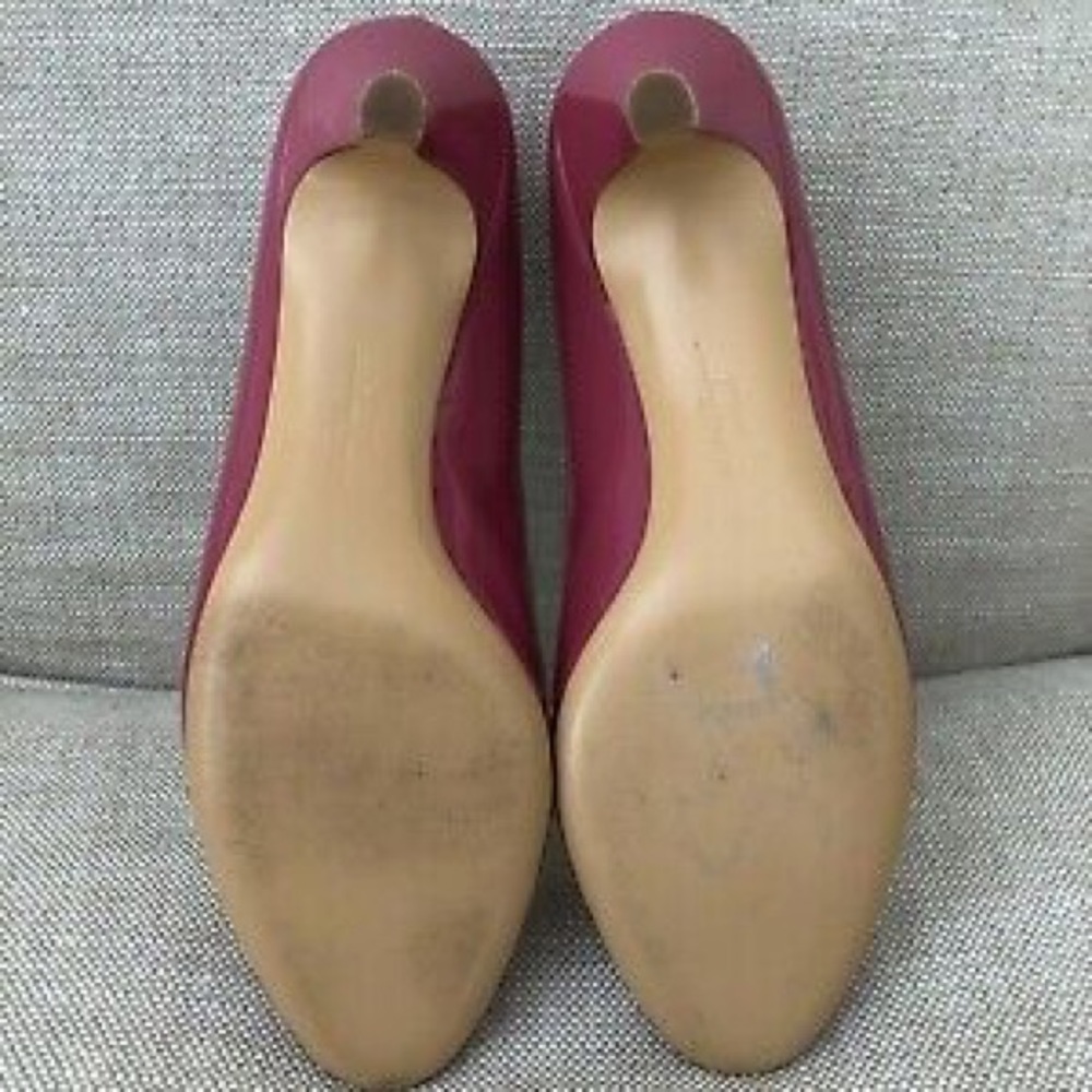 Ferragamo Vara Pumps Pink Patent Bow Kitten Heels - Picture 8 of 8
